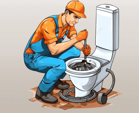 Blocked toilet cleaning