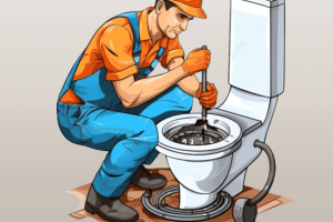 Blocked toilet cleaning